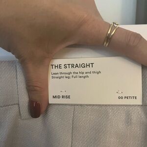 The Straight Mid Rise light beige  Straight-Leg Pants